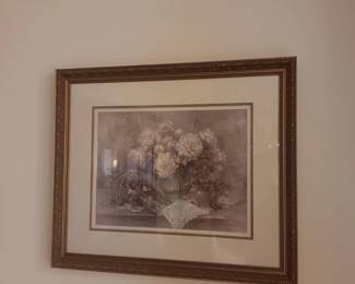 Lena Y. Liu Still Life print signed and numbered print #1113/5000.  Frame measures 32.5" wide and 27.5" tall.  $55.