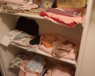 small amount of tablecloths, towels and napkins