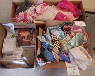 Scarves hats gloves, greeting cards 