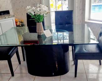 220 black  glass kitchen set