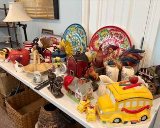 Ceramic cookie jars and platters