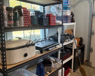 Shelving, organizers, slow cooker, outdoor candles