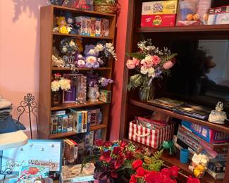 Florals, puzzles, games, shelving