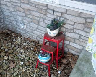 Vintage step stool / Plants / Planters