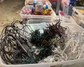Christmas lights, icicles, bubble and others