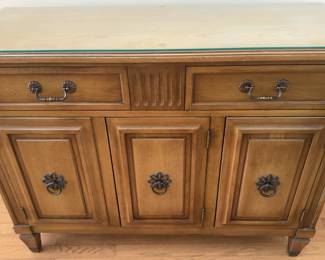 Fancher Wooden Buffet Sideboard with Glass Top