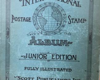 Vintage 1941 Scott International Junior Postage Stamp Album – Partially Filled