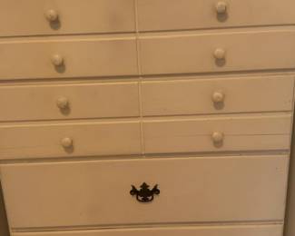 White Painted Tall Chest of Drawers (14” x 30” x 41”)