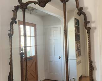 Ornate Antique-Style Pier Mirror with Cameo Detail