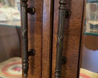 (68” x 81.5” x 18”) Solid Wood China Cabinet with built in lighting and Arched Glass Doors