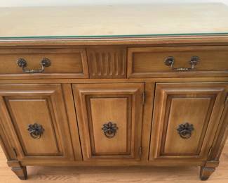 Fancher Wooden Buffet Sideboard with Glass Top