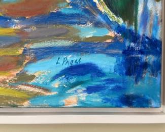 ‘Boating’ by Linda Press 38”x26” Original Painting with Floater Frame