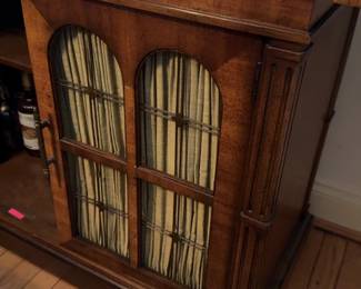 38”/76” x 18” x 30” Expandable Wooden Bar Cabinet with Curtain Door Accents