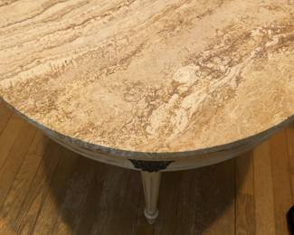 Round Marble-top Coffee Table - 36” diameter × 17” tall 