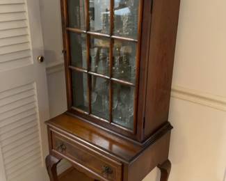 61” x 15” x 21” Queen Anne Style Arched Top Display Cabinet
