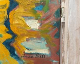 ‘Venice’ by Linda Press 32”x36” Original Painting with Real Shutter Frame