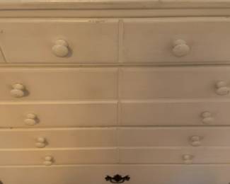 White Painted Tall Chest of Drawers (14” x 30” x 41”)
