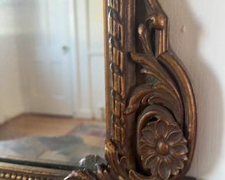 Ornate Antique-Style Pier Mirror with Cameo Detail