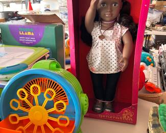 ALIYAH doll, bubble machine