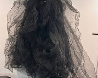 black tulle tutu skirt with side slit, STUNNING on!