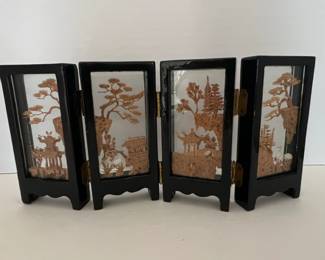 Vintage Diorama FourPanel Screen
