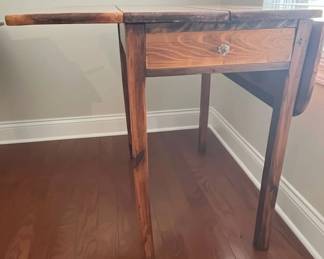 Rustic Drop Leaf Table with Drawer