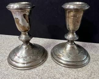 Towle Sterling Weighted Candlesticks Pair