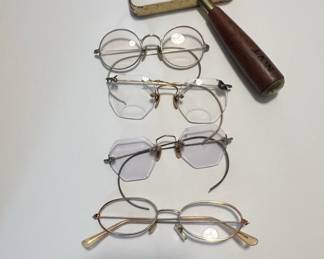 Vintage Eyeglasses and Magnifying Glass Set