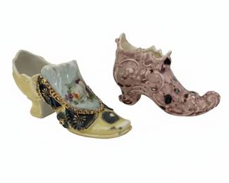 Victorian Style Porcelain Shoe Figurines