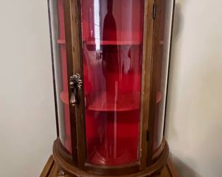 Curved Glass Curio Cabinet