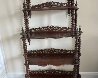 Victorian Style Walnut Whatnot Shelf