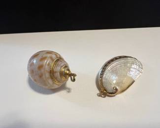 Shell Pendant with GoldTone Trim and Mother of Pearl Pendant