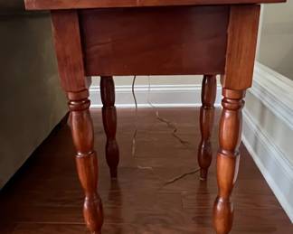 Set of Cherry End Tables with Turned Legs