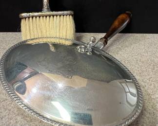 F.B. Rogers Silver Co. Silver Plate Silent Butler and Brush Set