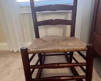 Ladderback Rocking Chair with Rush Seat