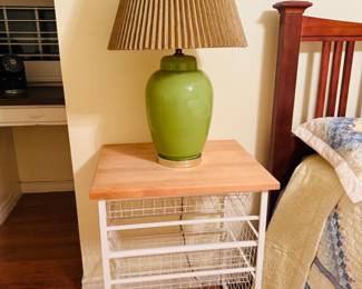 Shelving and lamp