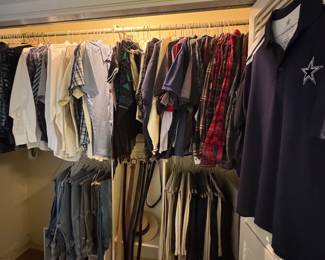 Mens closet full of great clothes 