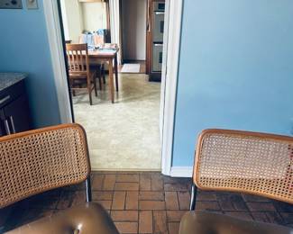 4 cane back chrome base chairs ~ perfect for Mahjong 