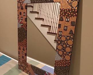 Gustav Klimt The Kiss Inspired Mosaic Decorative Mirror