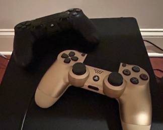 Sony PlayStation Slim PS Slim TB with Two Controllers  Black, Gold second image