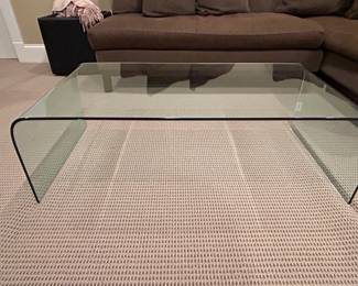 Curved Glass Waterfall Coffee Table