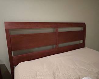 Modern Cherry Finish Wooden Headboard