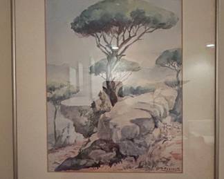 Watercolor Landscape by Moustafa Farroukh