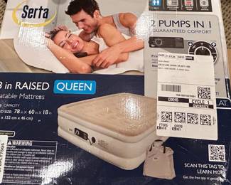 Serta inch Raised Queen Inflatable Mattress with Pumps