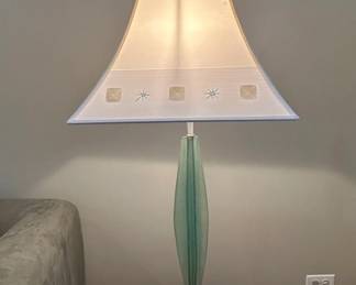 MidCentury Modern Starburst and Square Motif Table Lamp