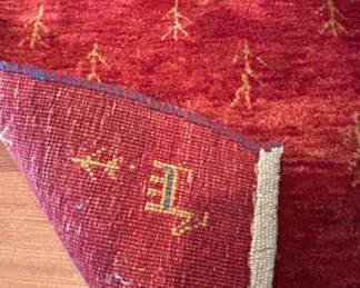 Handknotted Gabbeh Rug with Geometric and Figural Motifs second image