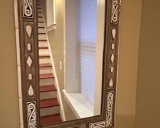 Moroccan Bone Inlay Mirror with Ornate Frame