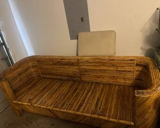 6-Piece Mid-20th Century Organic Modern Split Bamboo Set