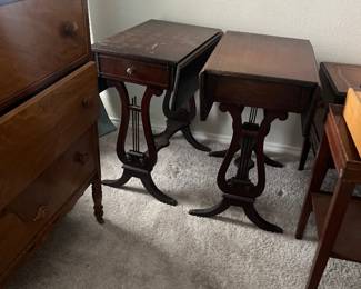 Duncan Phyfe style lyre-back tables