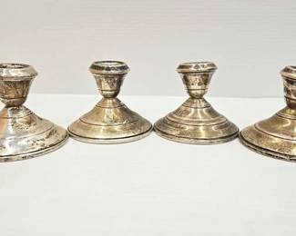 1006  4 Sterling Silver Candle Holders 